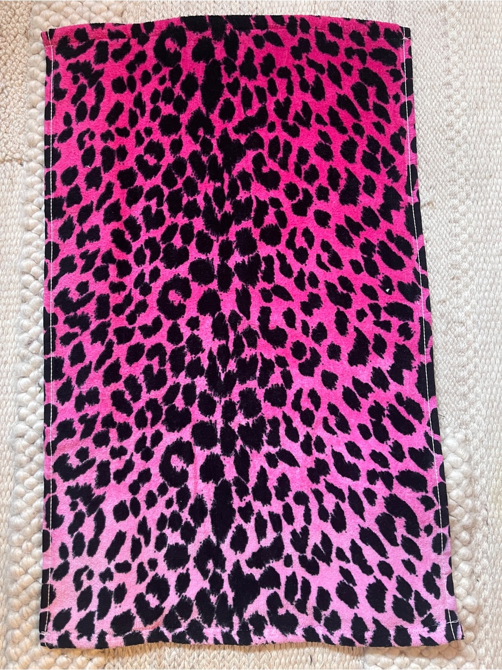 Betsey Johnson Ambra Pink Leopard Print Hand Towel